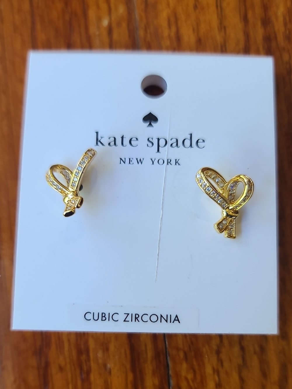 NEW Kate spade Gold Ribbon Stud Earrings